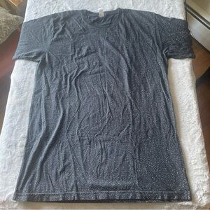 American Apparel  Black Speckled T-Shirt XTALL size large